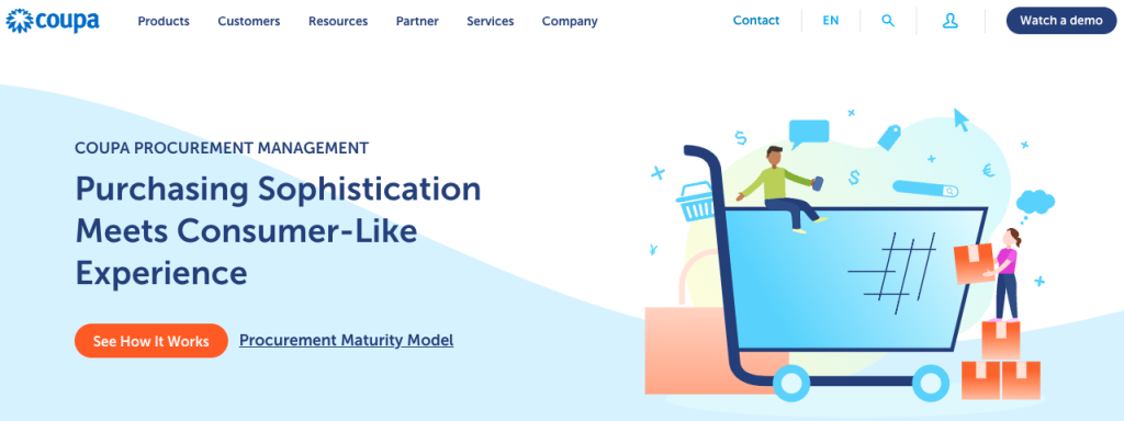 Coupa homepage - procure-to-pay software. 