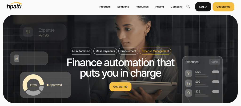 Tipalti end-to-end AP automation solution - finance automation that puts you in charge.