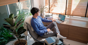 Professional working on laptop