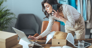 Professional using IDP solution on laptop that improves communication between customers and vendors