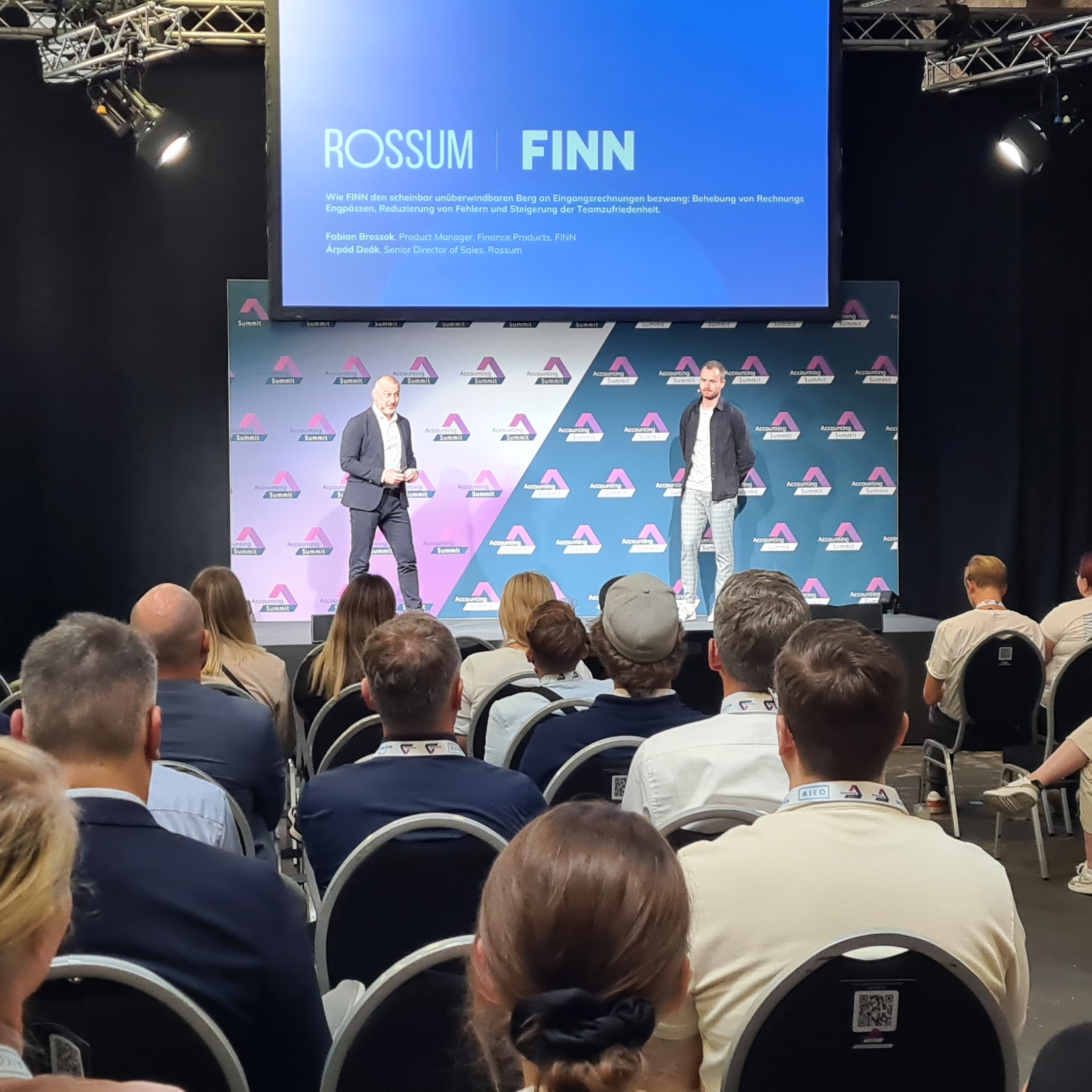 Rossum and FINN on stage at Accounting Summit 2023