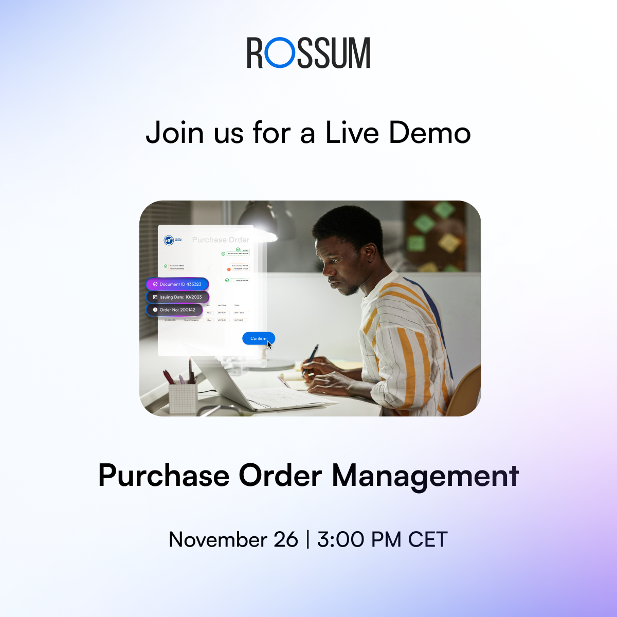 Rossum Live Demo - Purchase Order Management November 26 - square