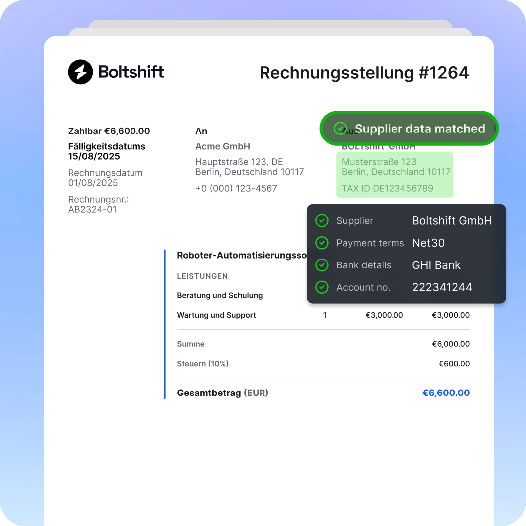 match with your master data