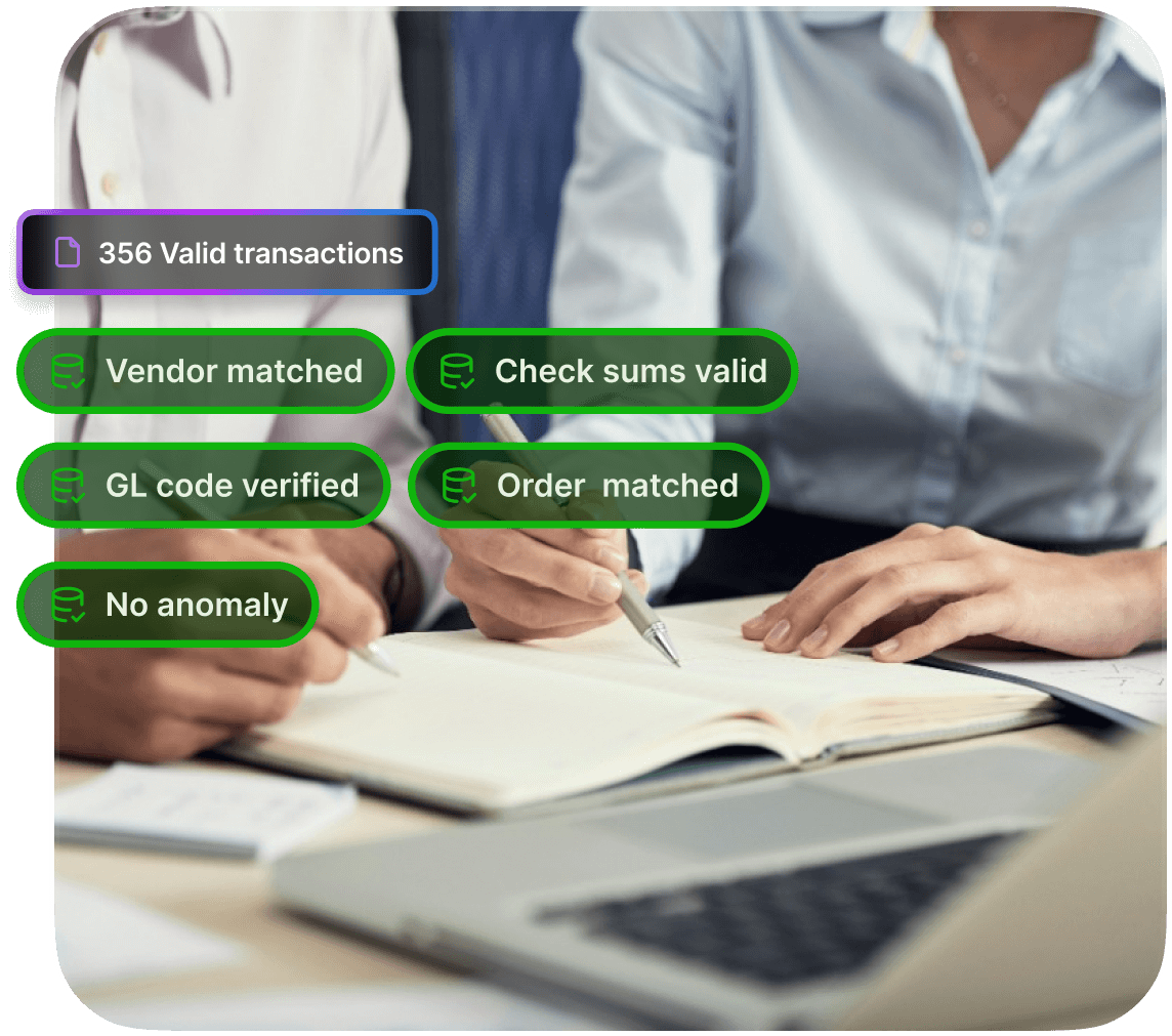 validate and augment transactional data